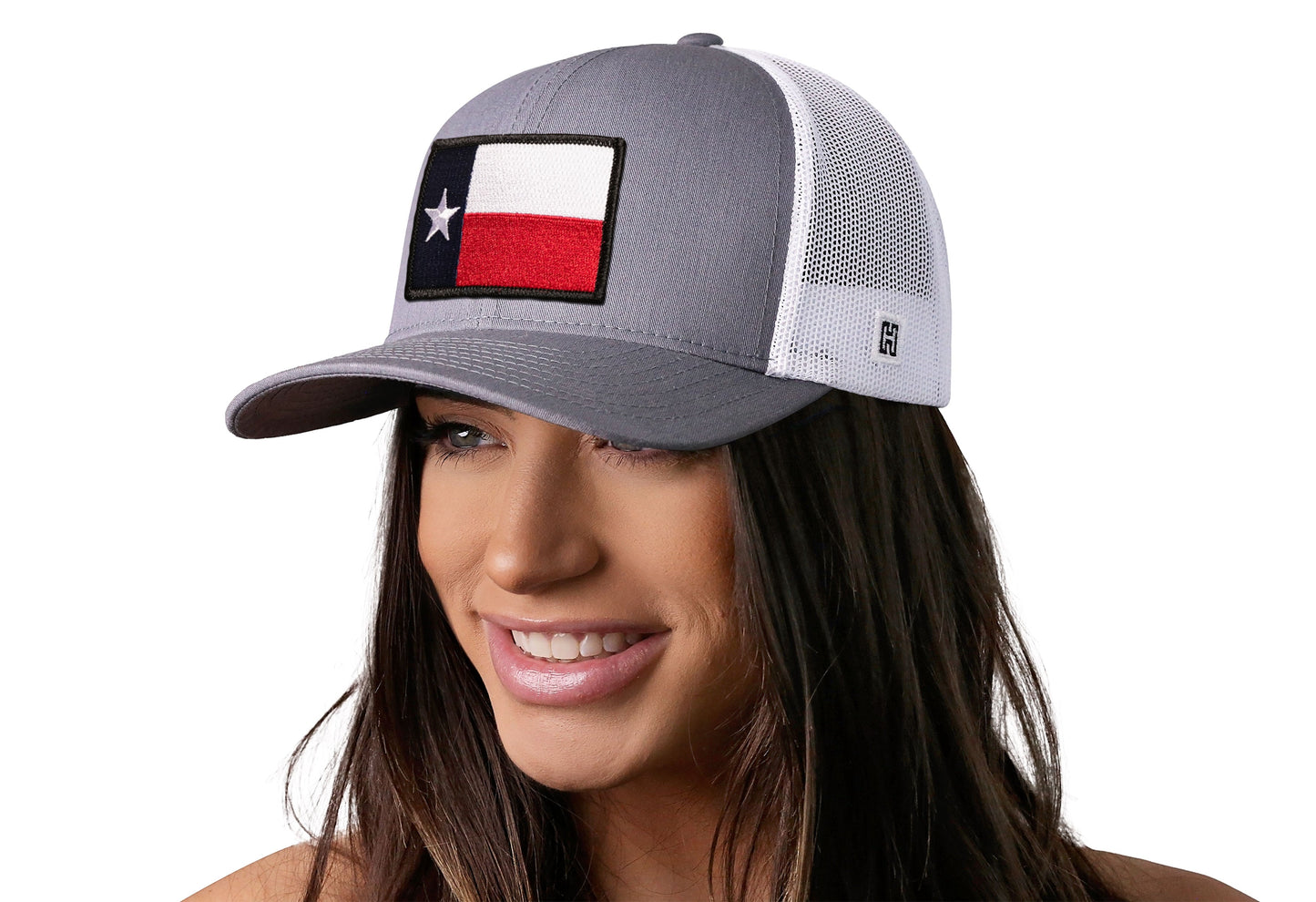 Texas Flag Trucker Hat  |  Gray White TX Snapback